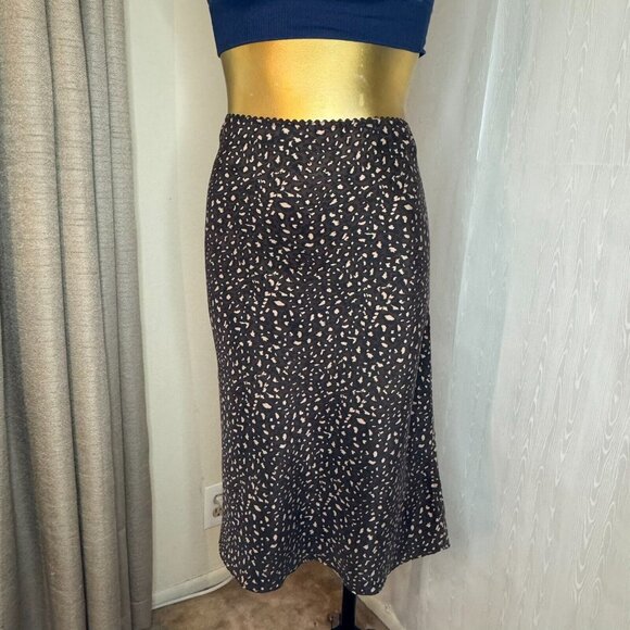 NWT Vintage Y2K 90s Women's Large  Leopard Print Slip Midi Skirt Pull On - Picture 2 of 5
